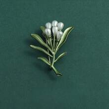 1 件带珍珠装饰的叶形胸针，多功能防滑翻领别针，适合毛衣/外套 - 彩色 - 查看 12