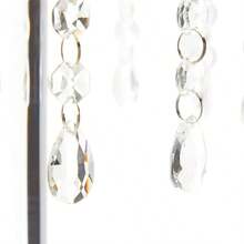 Glass Cake Stand With Crystals For Weddings And Birthdays 10 X 9.5 In