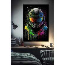 1pc /3pcsWall Arts Posters Optional Frame 80s Retro Funny Monkey Player Gamepad Picture For Gaming Room Living Canvas Painting Print Wall Art Home Decor Aesthetics Poster ,Wall Art With Frame