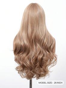 28 英寸长波浪渐变棕色合成假发中分浅金色长卷发假发适合女士日常派对角色扮演假发