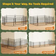 20" Tall Foldable Dog Playpen Panels With Door 8 Panels Black
