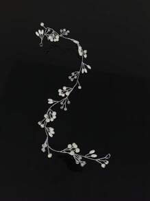 1 pieza Cinta para el cabello de novia con decoración de diamantes de imitación, cinta para el cabello de cristal boho