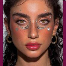 3Pcs/Set Face Sticker Eye Makeup Eyeliner Face Diamond Gem Sticker 3D Colorful Rhinestone Tattoo Eyeshadow Stickers Fo Festival Nail Body Makeup Bling Jewel DIY Decor - Multicolor - View 5