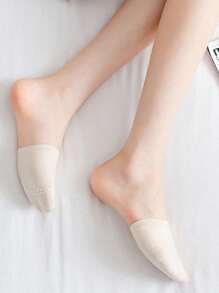5 双女士双色踝袜隐形袜薄款硅胶防滑隐形半趾袜适合秋冬季日常穿着