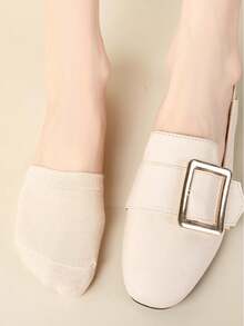 5 双女士双色踝袜隐形袜薄款硅胶防滑隐形半趾袜适合秋冬季日常穿着