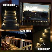 Outdoor Solar Powered Deck Lights, Solar Stair Lights, Waterproof LED Lights For Outdoor Stairs, Steps, Fences, Gardens, Porches And Balconies - Multicolor - View 8
