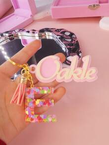 1 PC Custom Name Handmade Colorful Resin Keychain, Personalised Heart Initial Resin Keychain, Letter Keychain, Gift Idea, Kids Backpack Charm