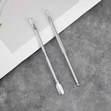 2pcs Stainless Steel Cuticle Nipper And Cuticle Pusher Manicure Set Tools