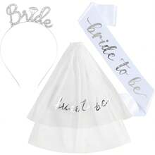 3Pcs/Set Rhinestone Bride Headband, Bride To Be Headpiece,Bride Crown Tiara Hair Band For Wedding, Bachelorette Parties, Bridal Shower - Multicolor - View 7