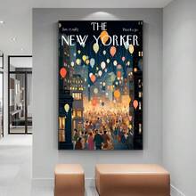 1 件/3 件墙面艺术海报可选框架旅行纽约客杂志帆布海报墙面艺术海报家居咖啡装饰墙画客厅卧室走廊装饰