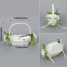 1入組仿真花裝飾結婚慶典手持花籃，派對水果籃，藍色，適用於花童，伴娘或節日派對禮物 - 彩色 - 查看 5