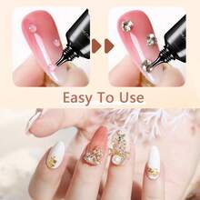 GLOZ 30ml Gel Rhinestone untuk Seni Kuku, Kutek Gel Super Kuat, Cocok untuk Membuat Dekorasi Berkilau Seni Kuku 3D, Seni Kuku Permata, Rhinestone Membutuhkan Pengeringan UV/LED, Hadiah Kecantikan - Clear - View 3