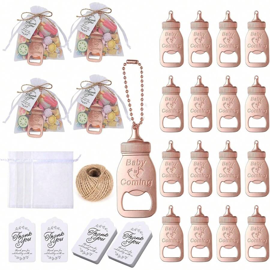 20 Sets Baby Shower Favors Bottle Opener, Baby Shower Party Favors Opener, Baby Shower Favors For Guests, Baby Shower Return Gifts For Guest, Baby Shower Party Favors For Girl/Boy - Rose Gold - View 1