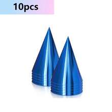 10pcs Pure Colourful Birthday Party Party Paper Hat New Year Birthday Atmosphere Dress Up Pointy Hat Birthday Party Hat - Multicolor - View 11