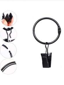 10 件/套带夹钩的窗帘环，不锈钢窗帘环，用于拉杆支架孔眼装饰衣架礼物生日毕业