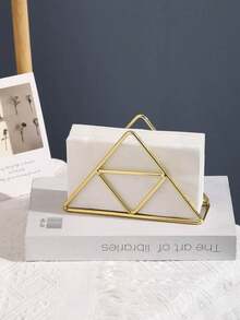 1pc Stylish Modern Metal Napkin Holder For Bathroom And Kitchen - Table Accessory For Tissue Organization - Multicolor - View 9