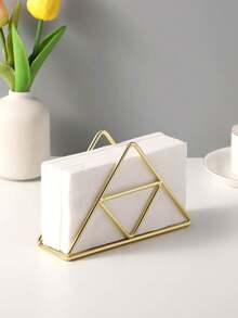 1pc Stylish Modern Metal Napkin Holder For Bathroom And Kitchen - Table Accessory For Tissue Organization - Multicolor - View 13