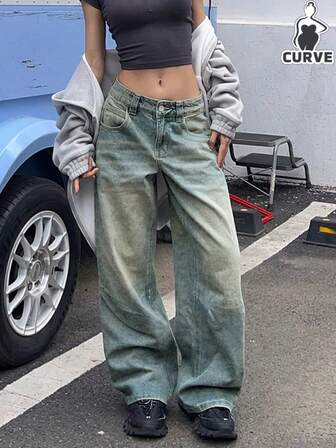 Jeans de mujer desgastados y vintage de estilo boyfriend/oversize con bolsillos