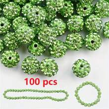 10/20/30/50/100 pièces Perle de strass plat en verre blanc de 10 mm, boule à facettes Disco, convient pour la fabrication de bijoux, bracelets DIY, colliers, boucles d'oreilles et travaux d'artisanat
