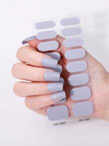 Semi-uitgeharde gelnagelstrips, paars, 16 stuks gelnagelfolie, stickers, UV-licht vereist, salonkwaliteit, langdurig, nieuwe Franse gelnagelstickers, geen UV-waterdichte nageloliefilm, grensoverschrijdende nagelstickers zonder licht