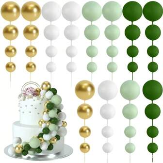16pcs Assorted Size Colorful Foam Cake Decorations, Made Of High-Quality Foam Material, Lightweight , Vibrant Colors. Suitable For Decorating Cakes, Cupcakes Or Dessert Tables Of Different Sizes, Perfect For Graduation, Birthday Parties Or Weddings To Add A Festive Atmosphere.