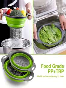 1pc Collapsible Kitchen Vegetable Washing Colander, Portable Outdoor Camping Drainage Basket