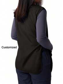 1 szt. Spersonalizowany nadruk, niestandardowy fartuch fryzjerski, spersonalizowany fartuch kuchenny, 2-kieszeniowy szybkoschnący fartuch domowy dla mężczyzn i kobiet, nowoczesny poliestrowy fartuch olejoodporny, szybkoschnący, jednolity kolor, do użytku w kuchni i domu