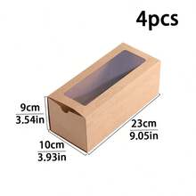 2pcs/4pcs Simple Ins Style Cake Boxes With Transparent Window & Drawer, Cake Roll Towel Packaging Bakery Dessert Boxes, Gifts & Takeout Boxes For Dessert Shop, Birthday Gifts, Large Capacity - Multicolor - View 20