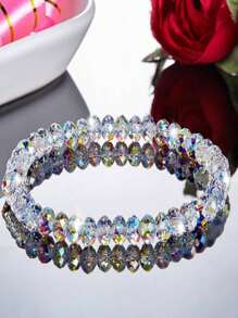1pc Crystals Stretch Beaded Bracelets For Women