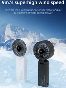 Nouveau ventilateur de refroidissement à affichage numérique - Ventilateur portable/de bureau/de cou 3 en 1, 100 vitesses de vent, batterie 1200mAh, débit d'air à grand angle, protection multi-AI, convient pour une utilisation extérieure/intérieure/étudiante