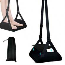 Airplane Foot Hammock Airplane Foot Rest With 2in 1 Removable Support Pad, Adjustable Foot Hammock With Thicken Memory Foam, Portable Foot Rest For Long Flights Office Use & Car, Comfortable Support Travel Accessories Vacation Summer Travel Essentials Holiday Back To School Travel Pillow Neck Bag For School School Accessories School Stuff - Multicolor - View 4