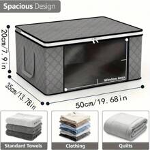 Bolsa de almacenamiento plegable con asas, ventana transparente, adecuada para ropa de cama, ropa y talla grande, organizador de almacenamiento doméstico de uso múltiple
