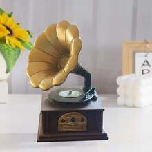 1 件复古留声机模型树脂小雕像装饰 - 生日礼物家居装饰 - 非常适合卧室、书房或办公室，经典风格手工装饰 - 彩色 - 查看 5