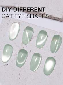 RS NAIL Esmalte de uñas de gel de ojo de gato de jade RSNAIL 10g, 8 colores, jelly, cristal verde, brillo holográfico de ojo de gato, reflectante, traslúcido, cura con LED UV, ideal para salón de uñas, manualidades, regalo para mujeres