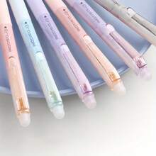 4 支/盒 细伸缩可擦凝胶笔，0.5 毫米伸缩黑色和蓝色墨水笔，无需粉刷，书写流畅，按压凝胶笔用于完成数独和填字游戏，日常写作，解决问题回到学校 - 4支/盒 - 查看 1