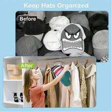 Ganchos para sombreros para el armario, organizador de sombreros de metal de 1 paquete para colgar y exhibir en el armario, estantes para gorras de béisbol con 10 pinzas, portasombreros para gorras y accesorios, para hombres y mujeres - Multicolor - Ver 5