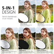 Puluz PULUZ 80cm 5 w 1 (srebrny / półprzezroczysty / złoty / biały / czarny) składana tablica odblaskowa do studia fotograficznego