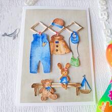 New High-Precision Scrapbook Cutting Die Set Clothing Word Frame Doll Handmade Template Multi-Layer Design Compatible With A Variety Of DIY Projects - Silver - View 3