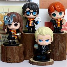 Harry Potter Conjunto de 8 bonecos de ação Harry Potter - Chibi, alunos de Hogwarts e diretor, bonecos colecionáveis - Inclui Harry, Hermione, Ron, Draco, Snape, Luna e Murta - Brinquedos em miniatura do mundo mágico, presentes para fãs e colecionadores