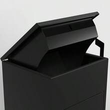 Caja de entrega de paquetes para exteriores con cerradura de 16,7"L * 16,8"W * 36,4"H, caja de entrega de paquetes de acero resistente con diseño antirrobo, resistente a la intemperie, buzón de paquetes ideal para porche, hogar u oficina (negro) - Multicolor - Ver 8