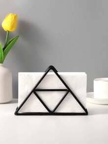 1pc Stylish Modern Metal Napkin Holder For Bathroom And Kitchen - Table Accessory For Tissue Organization - Multicolor - View 5