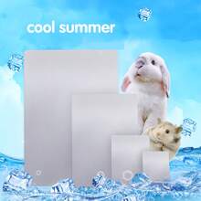 1 pieza Alfombra de refrigeración de verano para mascotas hámsters/conejos/cobayas, tabla de aluminio para disipar el calor