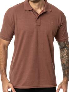 Men's Premium Piquet Polo Shirt - Óxido marrón - Ver 3