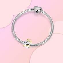 Silver Plated Charm Lifes A Camble Mom Is The Queen Lion Love Crown Series Charm Bead Is Suitable For Diy Female Bracelet Pendants