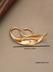 1 pieza Anillo creativo y único con diseño de hoja de apariencia metálica para usar en dos dedos, adecuado para uso diario y vacaciones para mujeres