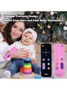 Giocattoli per dentizione per neonati 3-6 mesi, telecomando finto in silicone, giocattoli per il sollievo della dentizione, giocattoli da masticare per bambini, giocattoli per neonati, giocattoli per neonati 1 anno, giocattoli per neonati, necessità per neonati, neonato
