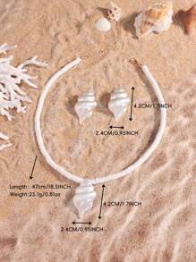 Set de 2 piezas de collar y aretes de estilo bohemio de playa con conchas y estrellas de mar que cambian de color con los rayos UV, joyas de playa que cambian de color sensibles a los rayos UV