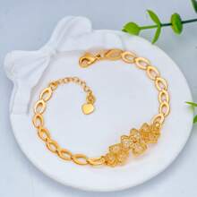 5pcs Set Hollow Heart Shaped 18K Gold Plated Copper Chain Necklace With Elegant Tassel, French Romantic Dubai Style Wedding Jewelry Gift Set For Brides, Anniversary, Valentine's Day