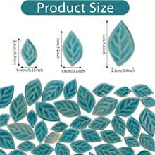 100g Leaf-Shaped Mosaic Ceramic Tiles, Available In Blue/Green/Red, 3 Assorted Sizes, Smooth Surface Easy To Clean, Excellent Material For Handicrafts, Wall, Floor, Stair Decoration And Renovation - Multicolor - View 3