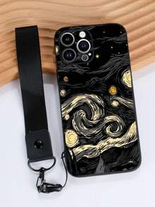 1 件黑色 TPU 星空绘画图案防震手机壳和 1 件黑色手榴弹扣腕带，兼容 、Android 手机（OPPO 等）、17 Pro Max、A14、A54、A52、A31 4G、A23、Redmi Note 8 Pro、Note 11 Pro 4G、Note 12 4G、OPPO A54 - 彩色 - 查看 5